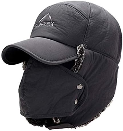 LKIUYN Winter Hat Bomber Hats for Men Women Thicken Balaclava Cotton Fur Winter Earflap Keep Warm Caps Russian Skull Mask Bomber Hats