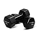 Fitness Republic Vinyl Coated Dumbbells Hex Shaped, Roll Free, Non Slip Hand Weights for Strength Training, Color Coded Dumbbells - (15 Pounds Pair/Set or 2)