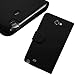 Black Flip Wallet Leather Case Cover Stand for SamsungGalaxy Note 2 II N7100