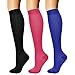 CHARMKING Compression Socks for Women & Men Circulation (3 Pairs) 15-20 mmHg is Best Athletic for Running, Flight Travel, Support, Cycling, Pregnant - Boost Performance, Durability (S/M, Multi 06)