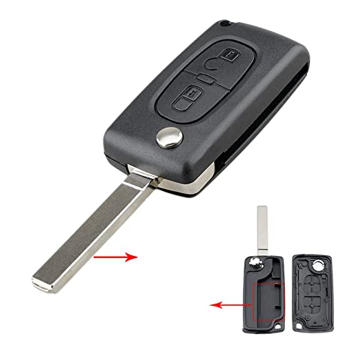 Remote Car key flip For peugeot 207 307 308 407 607 807 2/3/4 Buttons HU83/VA2 For Citroen C2 C3 C4 C5 C6 Car Key Shell (2 Button, VA2 523)