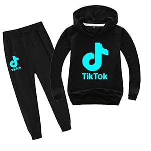 Kinderkleding jongens en meisjes lichtgevend fluorescerend patroon Tik Tok hoodie sweater + joggingbroek set