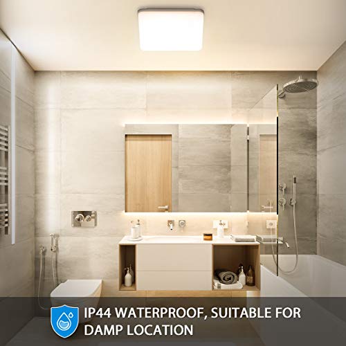LED Deckenleuchte Bad, Oeegoo 15W 1500LM LED Deckenlampe, IP44 Wasserfest LED Badlampe, 4000K Neutralweiß Badleuchte für… – Bild 5