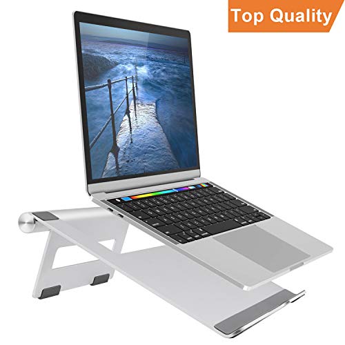 Adjustable Laptop Stand，Portable Laptop Stand, Multi-Angle Aluminum Notebook Computer Stand Compatible with Apple MacBook, Air, Pro, Dell XPS, HP, Samsung, Lenovo, More Laptops up to 17″(silver01)
