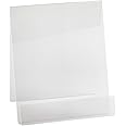 Dazzling Displays Book Easel 8.5 by 11 Slant Back with Lip Paper Stand, Clear Tablet Holder, Thick Acrylic Stand Open Ended Portrait Sized Literature Display for Home, Office, Business, School (1)