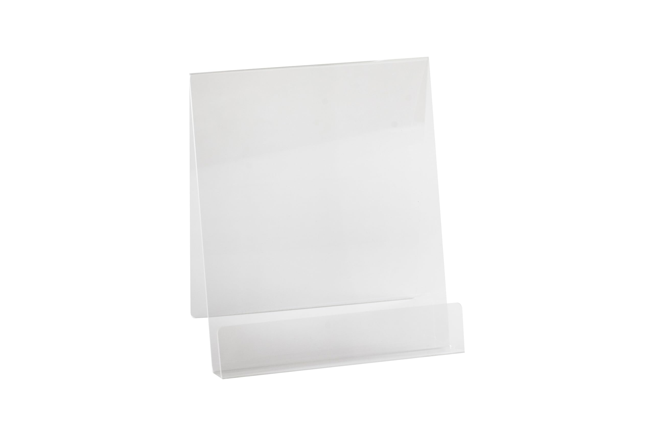Photo 1 of Dazzling Displays Book Easel 8.5 by 11 Slant Back with Lip Paper Stand, Clear Tablet Holder, Thick Acrylic Stand Open Ended Portrait Sized Literature Display for Home, Office, Business, School (1)