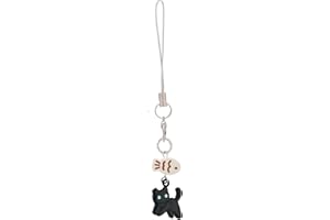 PUCAPOCO Black Cat Phone Charm Cute Kawaii Cat Fish Phone Bag Charm Accessories