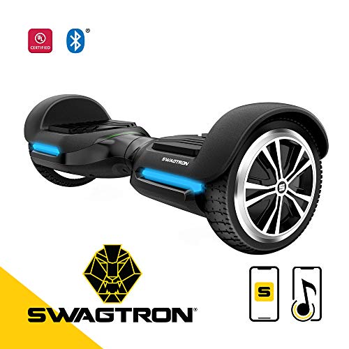 Swagtron T580 App-Enabled Bluetooth Hoverboard with Speaker, Smart Self-Balancing Wheel, Black