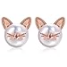 Cat Earrings Sterling Silver Freshewater Pearl Stud Earrings Cat Lover Gifts for Women