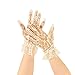 Fancy Floral Sheer Lace Tea Party Vintage Style Ruffle Wrist Dressy Gloves Ivory