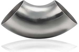 COTONLAKE Cotonake OD 2 Inch 90 Degree SS304 Stainless Steel Bend Tube Exhaust Elbow Pipe for Car Modified Exhaust System 2" Piping Silver Tone，Stair Handrail (1pcs)