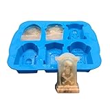 Spespo Halloween Silicone ice cube maker with lid Makes Skull,spider Tombstone 3D ice mold for Whiskey,Cocktails Candy, Cake(Blue)