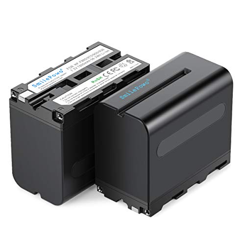 SmilePowo 2 Pack NP-F970 Battery 7800mAh for Sony NP-F975, NP-F960, NP-F950, NP-F930, NP-F770, NP-F750, NP-F550, DCR, DSR, HDR, FDR, HVR, HVL and LED Light