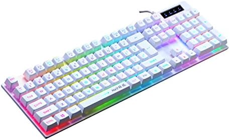 W&amp;Q LED Backlit Wired USB Mechanical Gaming Keyboard with Multi-color LED Illuminated Gaming Computer Keyboard White