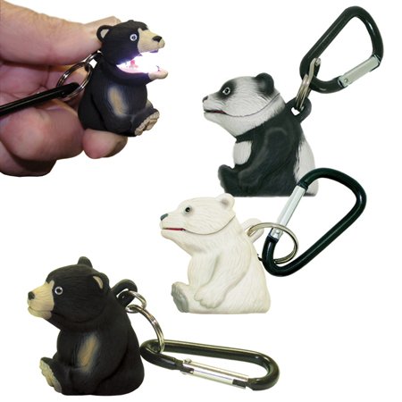 Sun Company Wildlight Animal Carabiner Flashlight | Animal Keychain Lights (Polar Bear)