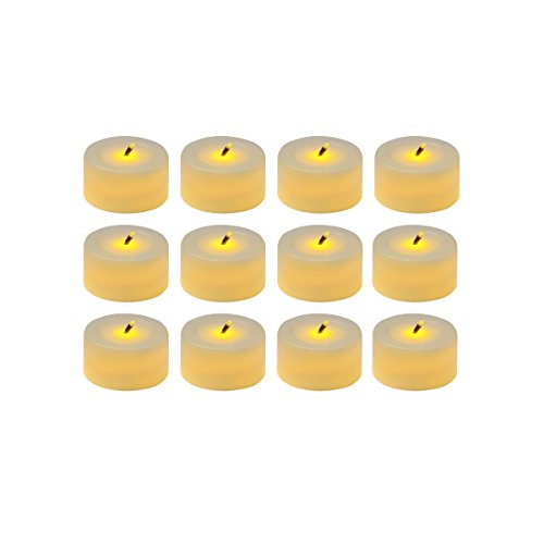 Bombay lit wick led plastic tealights, white, 12 set
