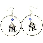 aminco MLB womens MLB Crystal Bead Hoop Earrings