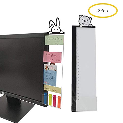 Eraimp Right Computer Monitors Side Panel/Acrylic Message Boards Memo Pads - Cute Owl&Funny Cat - Notes Memo Board for Computer Monitorsï¼ˆ2Pack/Setï¼‰ (Bear04+Rabbit05-2)