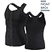 TAILONG Men Hot Neoprene Workout Sauna Tank Top Zipper Waist Trainer Vest Weight Loss Body Shaper Compression Shirt Gym Clothes Corset (Black Workout Tank, S)