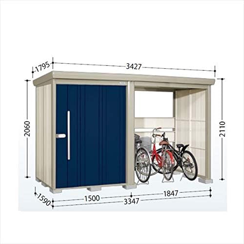 タクボ物置 物品 Tp ストックマンプラスアルファ Tp Z33r15 一般型 結露減少屋根 におすすめ 物置 屋外用 駐輪スペース付 自転車収納 ディープブルー