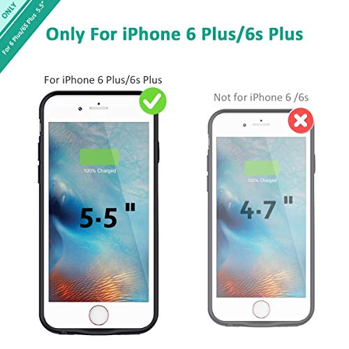 iPhone 6s Plus/6 Plus Battery Case, Stoon 7200mAh Portable Charger Case Rechargeable Extended Battery Pack Protective Backup Charging Case Cover for Apple iPhone 6s Plus/6 Plus (5.5 Inch) (Black) - Thumbnail 2