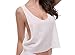 GuPoBoU168 Women Casual Street Look Cut Off Crop Tank Tops White L FBA
