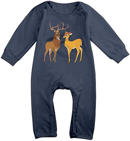 Cotton Baby Kids Long Sleeve Onesies Toddler Bodysuit Navy Bambi II Great Bambi And Great Faline Babysuits