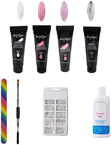 CAIfnv Poly Gel Nail Kit, Professional Poly Gel Starter Kit Nail Extension Suit 8pcs (A)