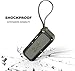 Portable Waterproof Speaker, Wireless Outdoor Speakers for iPhone with Fm Radio, Loud Dual Strong Bass, Microphone, NFC- Army Green