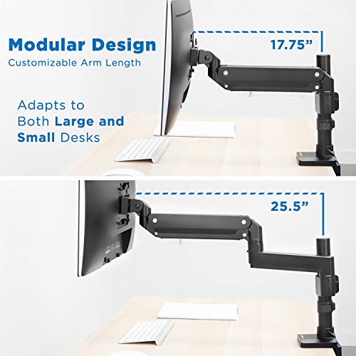 MountIt! Premium Single Monitor Arm Desk Mount Gas Spring Arm Fits