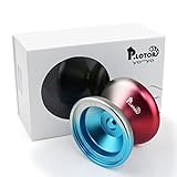 Unresponsive YOYO, P.lotor Newest Design V1 Polished Alloy Aluminum Professional Yo-yo Ball with Gift Package (Red & Blue)