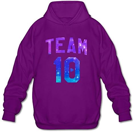 HayaSgqU Jake Paul Cotton Hoodie Men's Multicolored Starry Sky Team 10 Purple