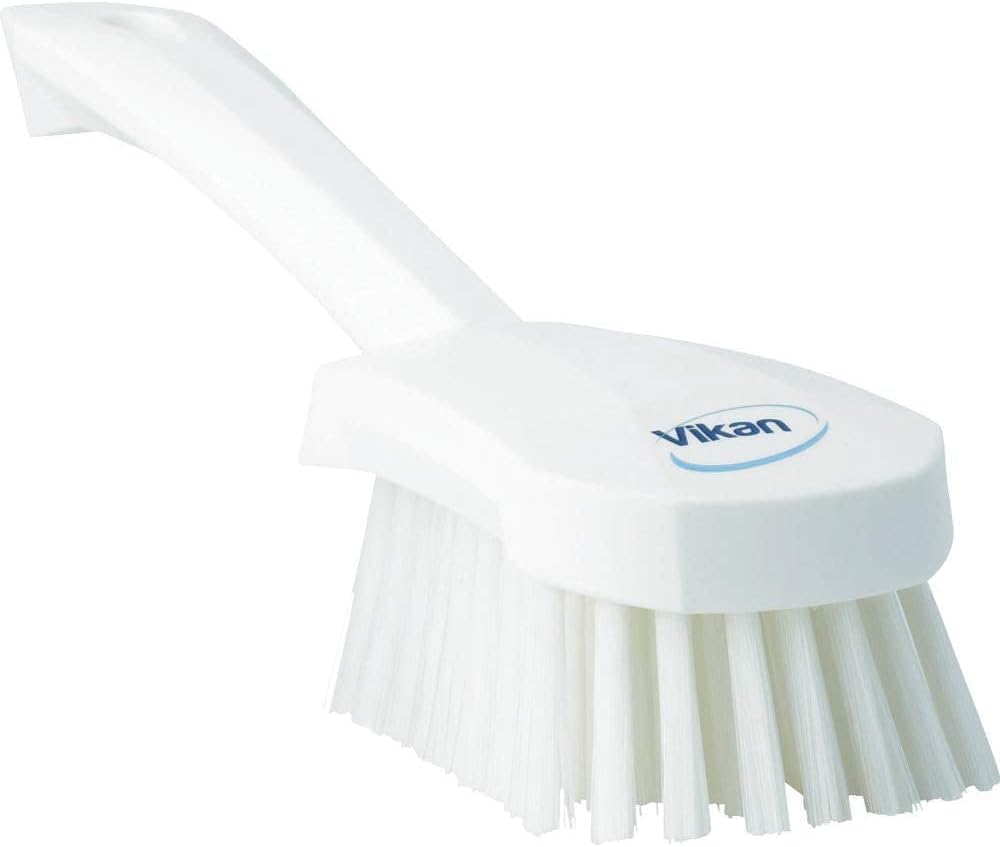 Vikan 41925 Stiff Washing Scrubbing Hand Brush 270mm Short Handle White