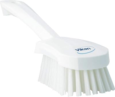 Vikan 41925 Stiff Washing Scrubbing Hand Brush 270mm Short Handle White