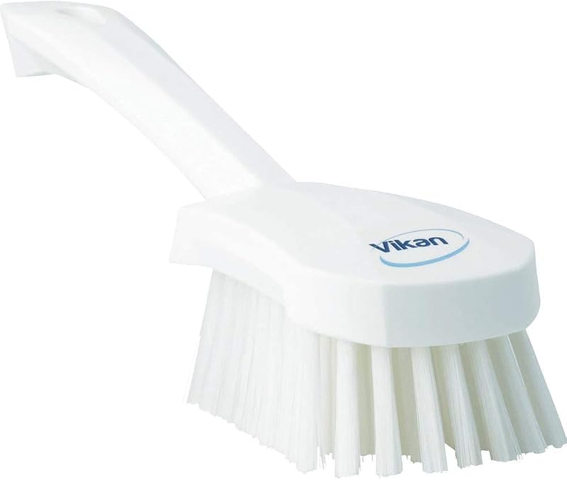 Vikan 41925 Stiff Washing Scrubbing Hand Brush 270mm Short Handle White