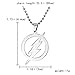 iDMSON Stainless Steel Superhero Flash Necklace - Lightning Round Pendant Necklace Bead Chain