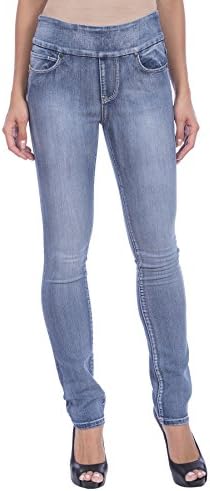 Lola Jeans Women's Rebeccah High Rise Pull On Straight Leg Stretch Denim