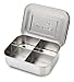LunchBots Medium Quad Snack Container - Divided Stainless Steel Food Container - Four Sections for Finger Foods On the Go - Eco-Friendly, Dishwasher Safe - Stainless Lid - Stainless Steel