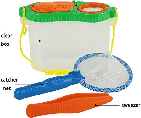 Bug Catchers and Viewer box Set, Microscope Insect Magnifier Collection Case, Nature Exploration Living Adventure Insert Case With Catching Tools And Net for Science Education
