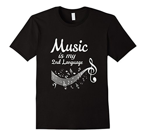 Men's Music is My 2nd Language | Cool Music Lover T-shirt Large Black