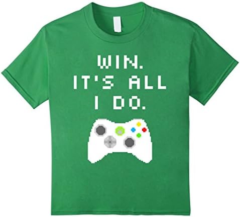 unisex-child Win It's All I Do Gamer T-Shirt XB 8 Grass