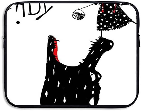 XINSHOU Cartoon Design Print With A Little Red Riding Hood Girl And Wolf Laptop Sleeve Case Bag Cover For 13-15 Inch Notebook Computer 15 Inch