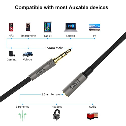 1Mii Audio Aux Extension Cable 3.5mm Male to Female Headphone Cord