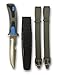Fury Dive Knife, 9-Inch Rubber Grip with Secure Sheath and Leg Straps