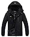 Wantdo Men's Waterproof Mountain Jacket Fleece Windproof Ski Jacket US S Black S