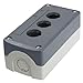 Uxcell 3-Hole Push Button Switch Control Box Case, 22 mm Diameter, Gray Plastic