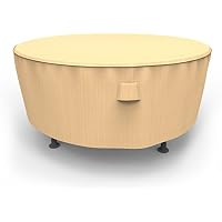 Sale Budge Chelsea Round Patio Table Cover Extra Large Tan Umbrella Outdoor Table