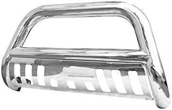 Bull Bar Skid Plate Front Push Bumper Grille Guard Stainless Steel Chrome for 2016-2017 Toyota Tacoma (Remove Skid Plate If Equipped)