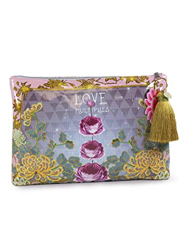 Papaya: Large Tassel Pouch, Artistic Cosmetic Bag, Carry-All Travel Clutch (Love Multiplies)