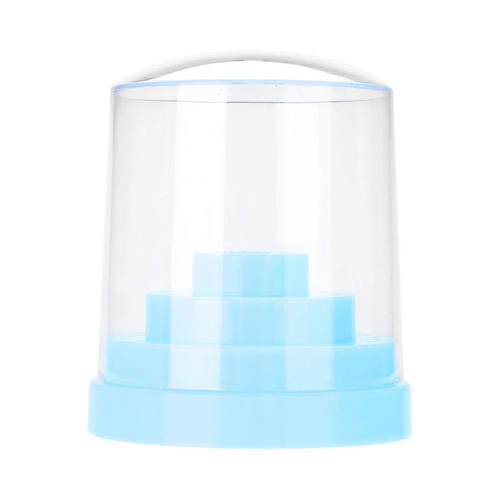 Sonew 48 Holes Nail Drill Bits Holder, Professional Nail Art Plastic Drill Stand for Nail Art Drill Bit Organizer Box Holder(Blue)